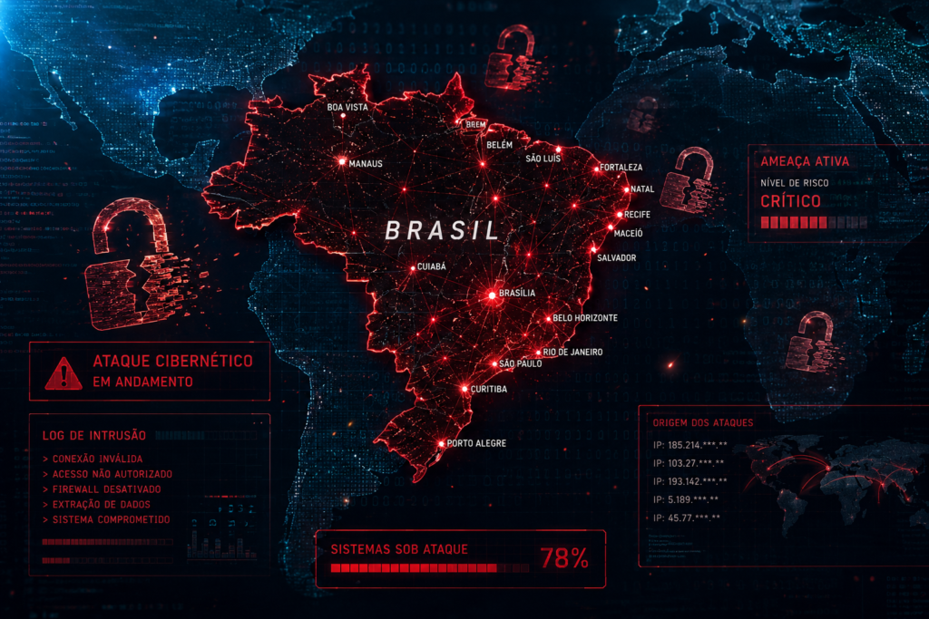 Brasil é hotspot global de Ransomware em 2026: país está entre os 10 mais atacados do mundo